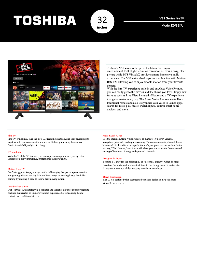 Imagen de la primera página del manual del dispositivo 32V35MU