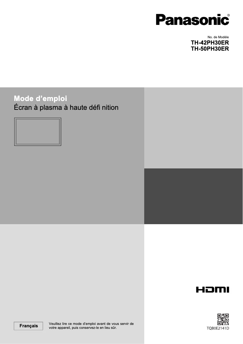 Imagen de la primera página del manual del dispositivo TH-42PH30ER