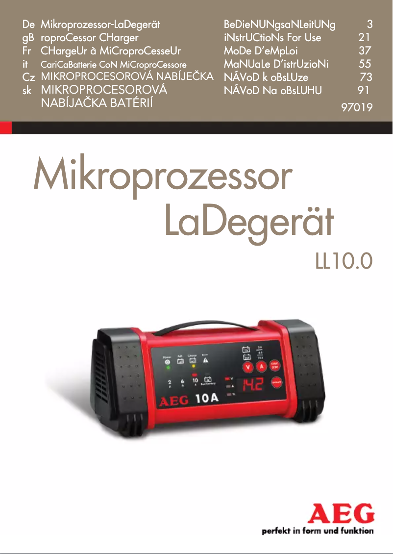 Página 1 del manual Manual de usuario AEG LL 10.0