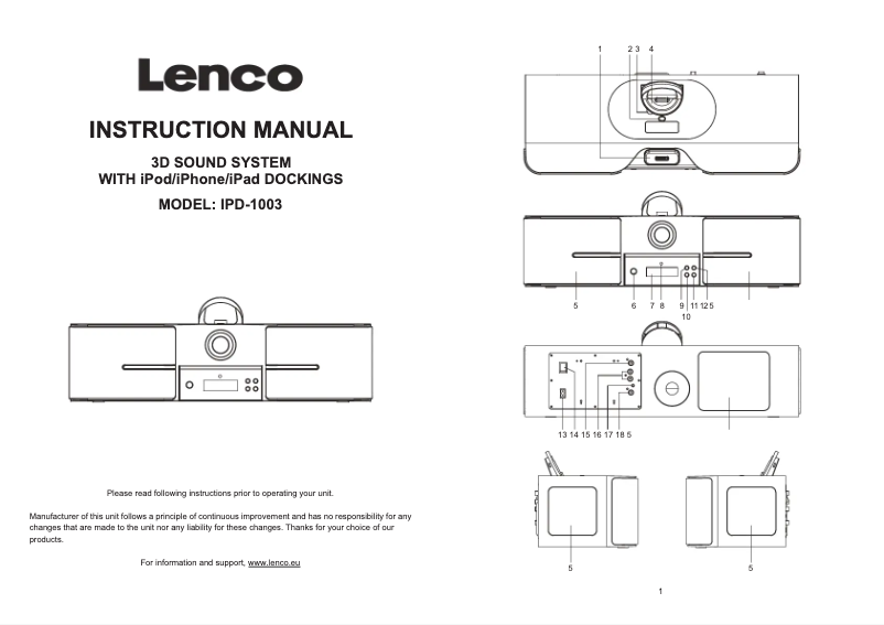 Imagen de la primera página del manual del dispositivo IPD-1003