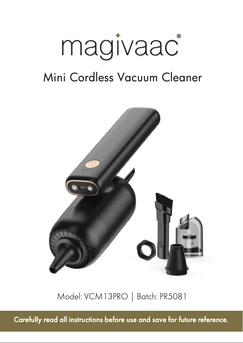 Página 1 del manual Manual de usuario Magivaac VCM13PRO