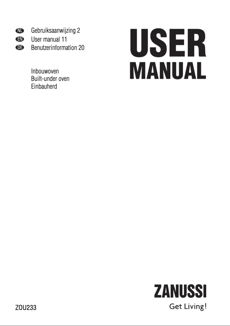 Página nº 1 - Manual de usuario Zanussi ZOU233W