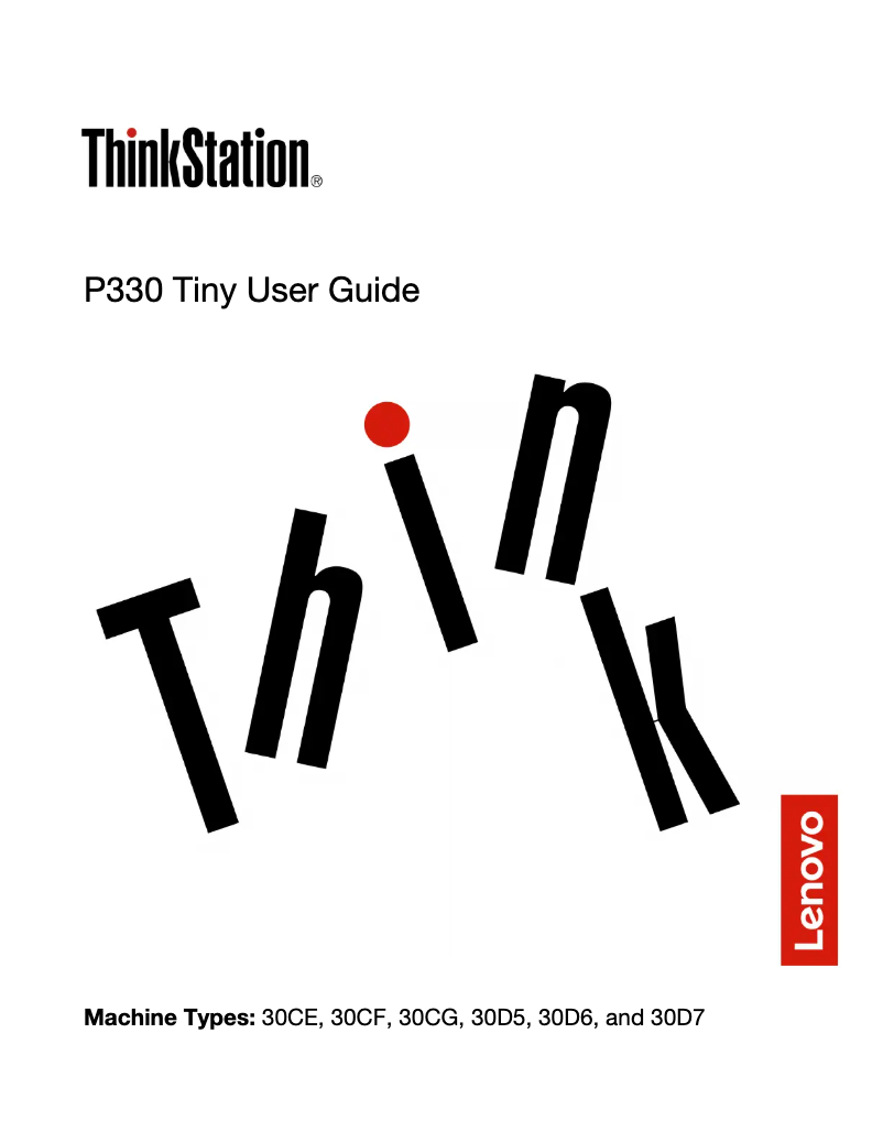 Página nº 1 - Manual de usuario Lenovo Thinkstation P330 Tiny