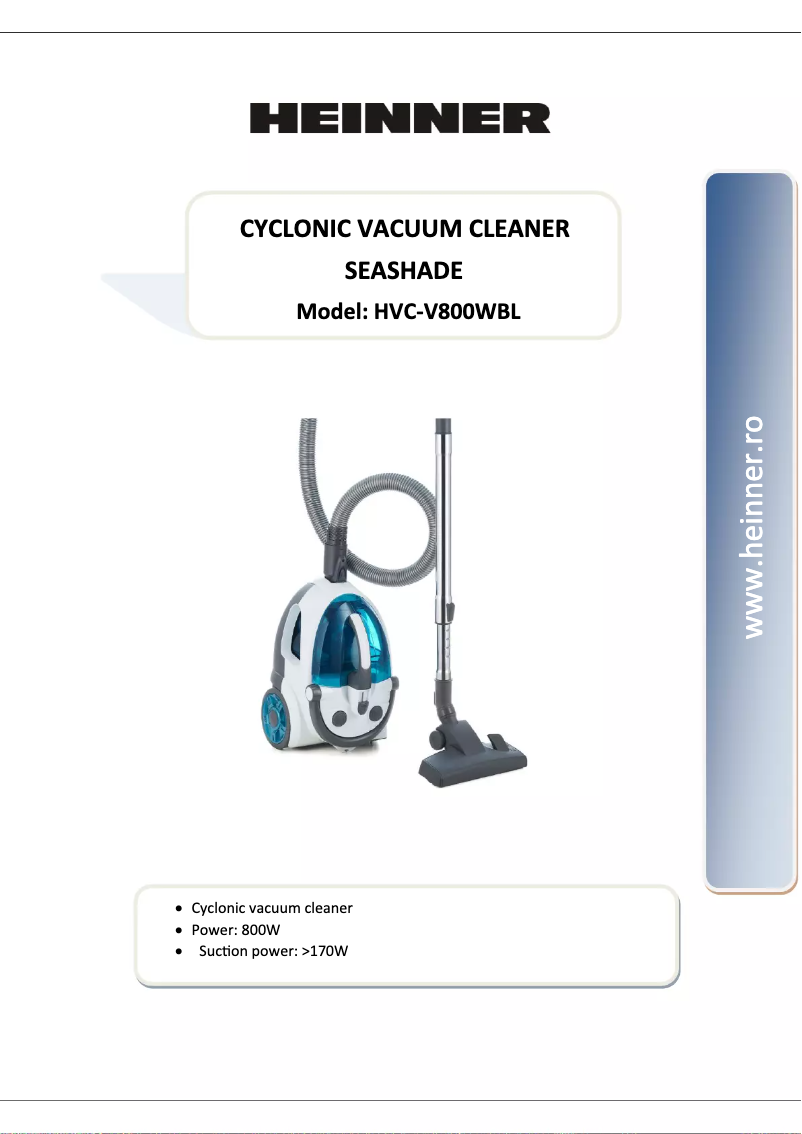 Página 1 del manual Manual de usuario Heinner HVC-V800WBL