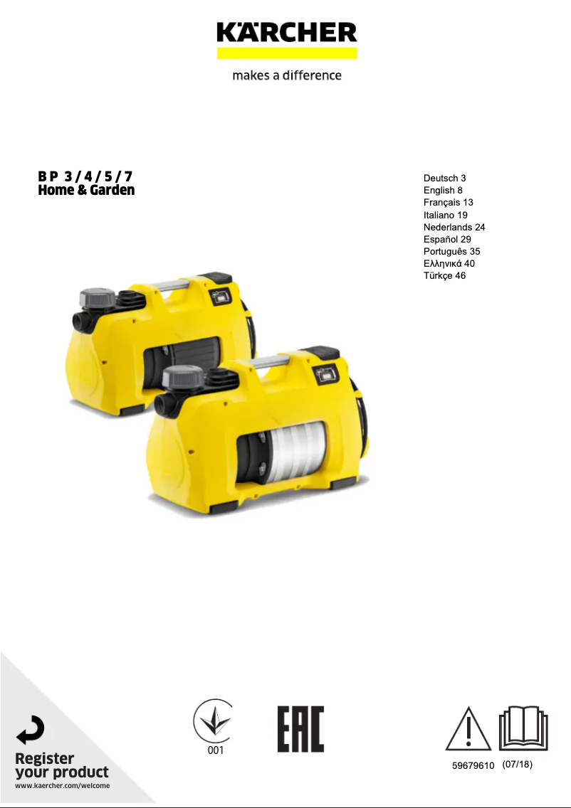 Imagen de la primera página del manual del dispositivo BP 3 Home & Garden