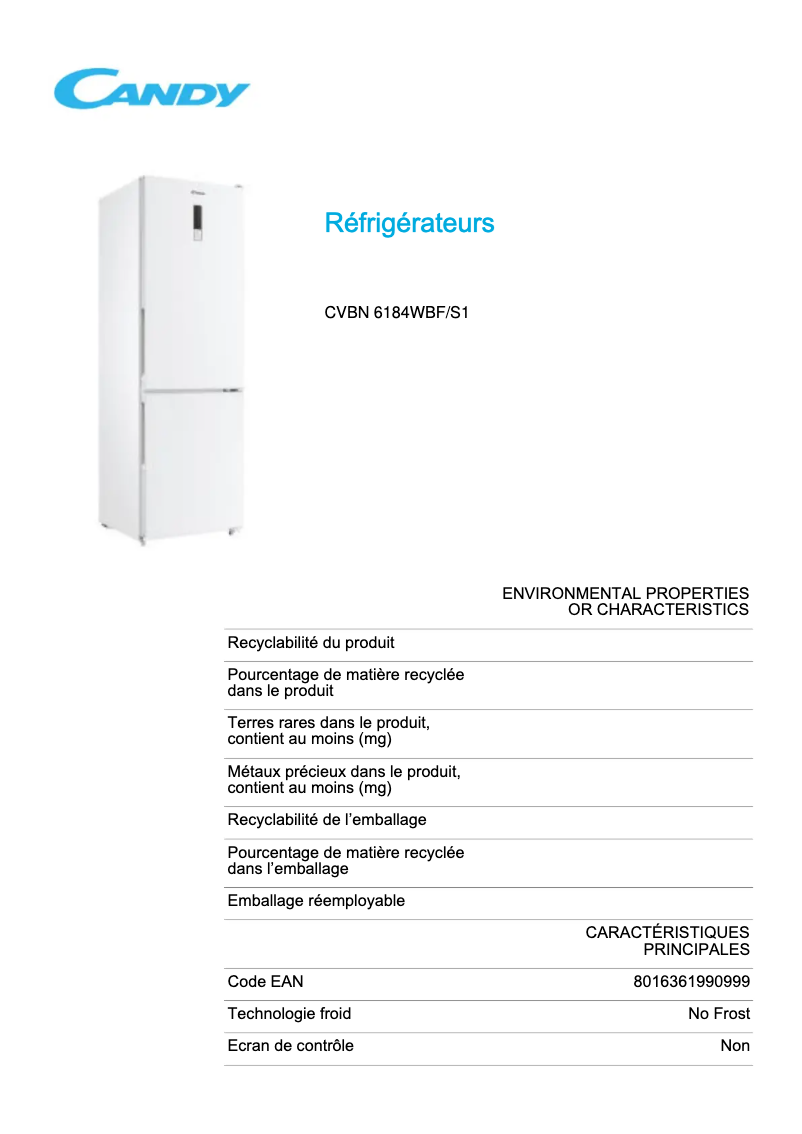 Imagen de la primera página del manual del dispositivo CVBN 6184WBF/S1