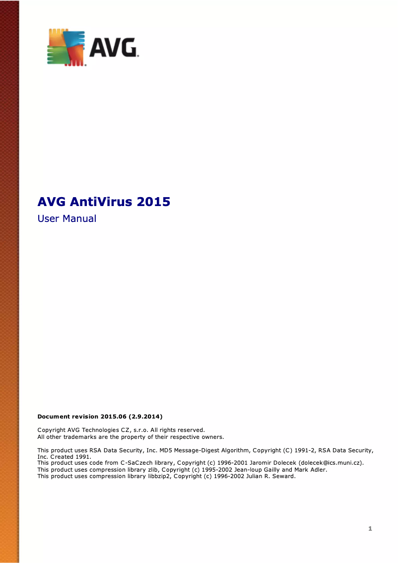 Página 1 del manual Manual de usuario AVG AntiVirus 2015