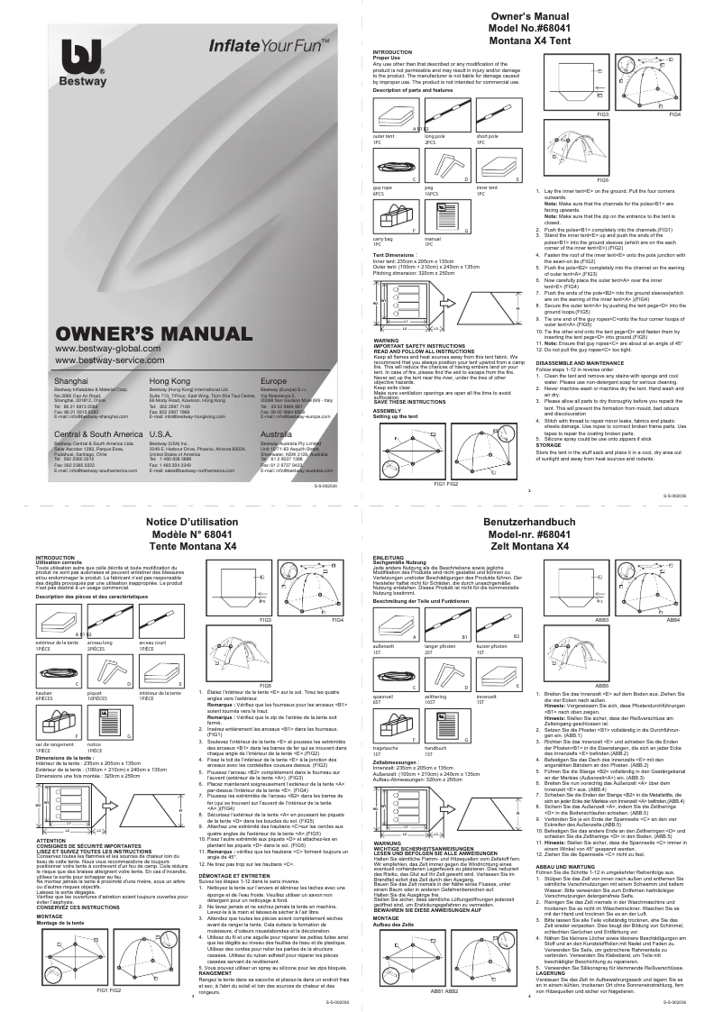 Página 1 del manual Manual de usuario Bestway 68041