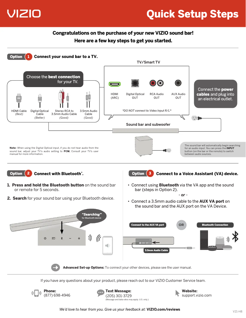 Imagen de la primera página del manual del dispositivo V21-H8