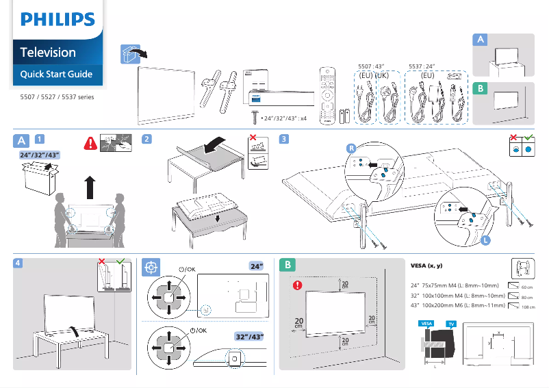 Imagen de la primera página del manual del dispositivo 24PHS5507