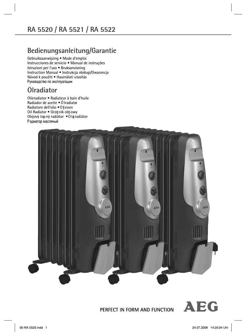 Página nº 1 - Manual de usuario AEG RA 5522