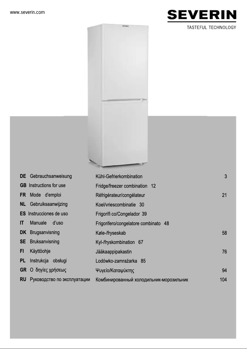Página nº 1 - Manual de usuario Severin KS 9784