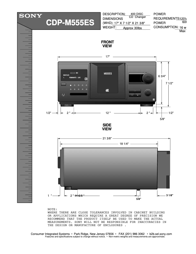 Imagen de la primera página del manual del dispositivo CDP-M555ES