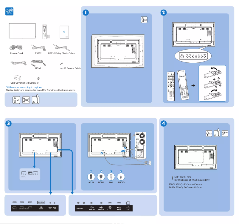 Página 1 del manual Guía de inicio rápido Philips 75BDL3510Q