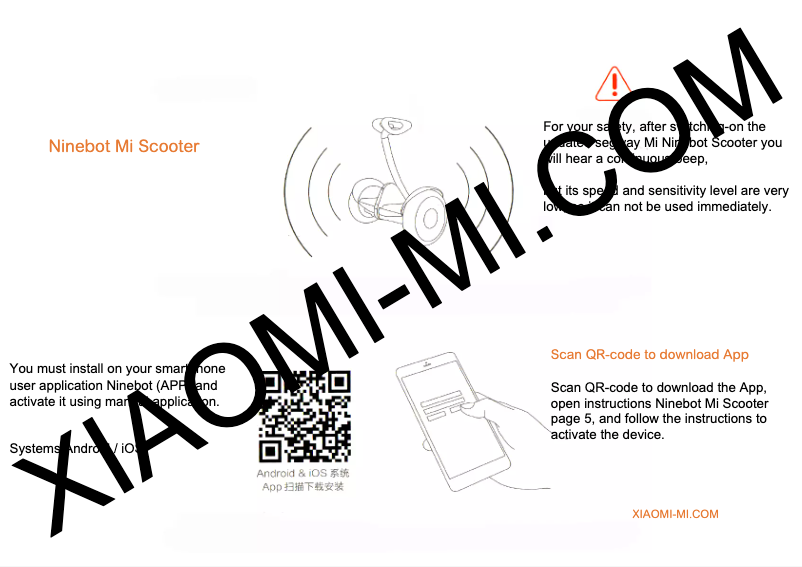 Imagen de la primera página del manual del dispositivo Ninebot Mini Scooter