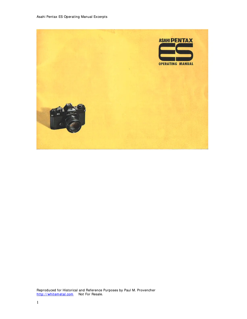 Página nº 1 - Manual de usuario Pentax ES