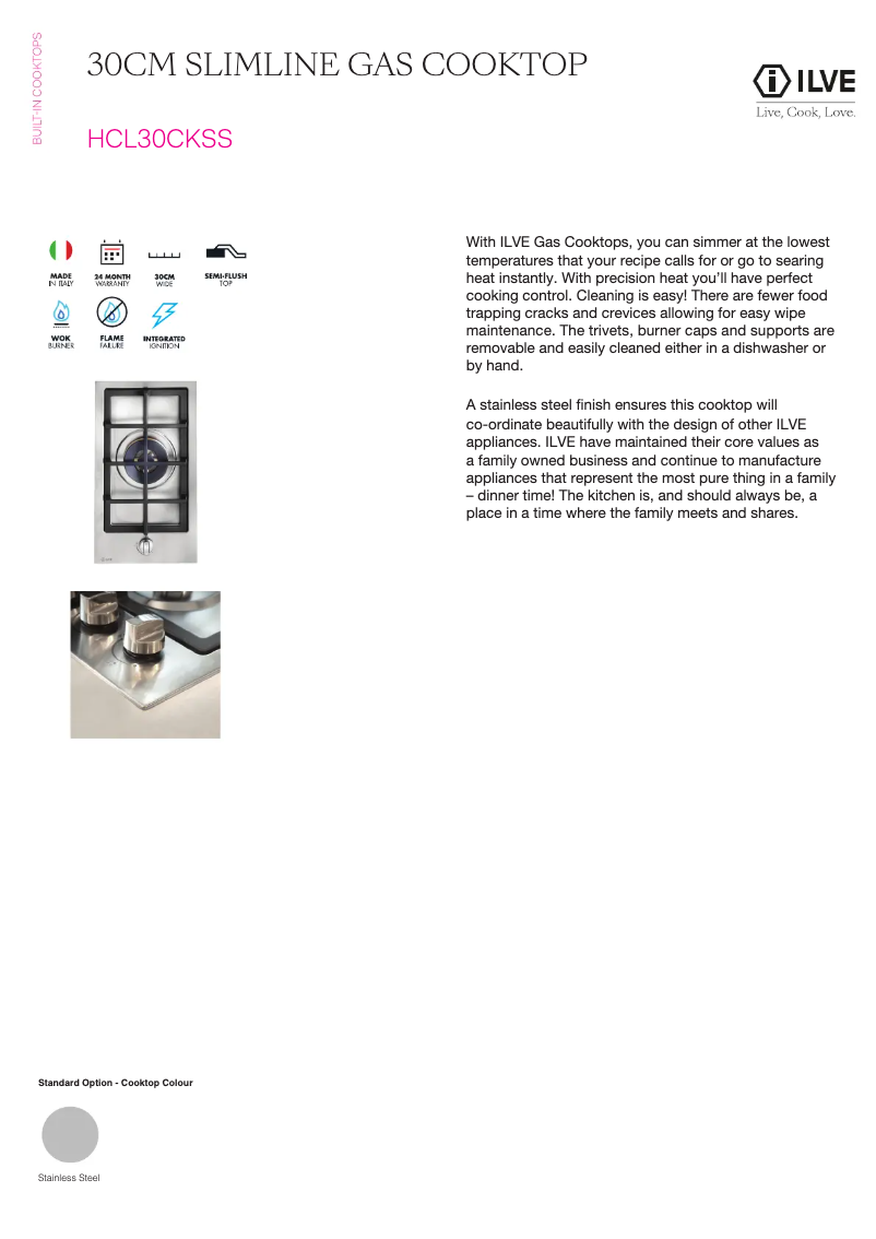 Imagen de la primera página del manual del dispositivo HCL30CKSS