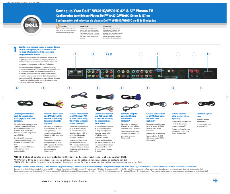 Página 1 del manual Manual de usuario Dell W5001