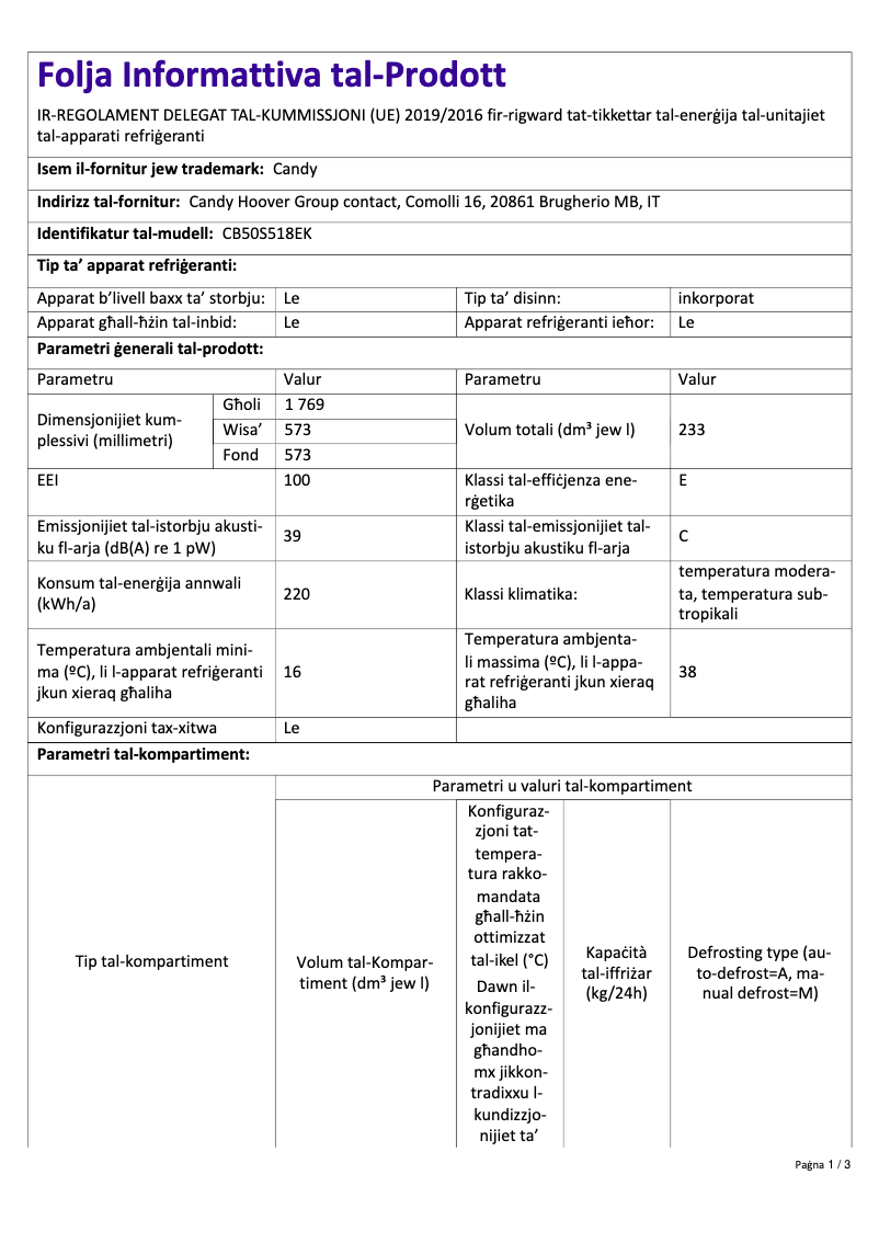 Imagen de la primera página del manual del dispositivo CB50S518EK