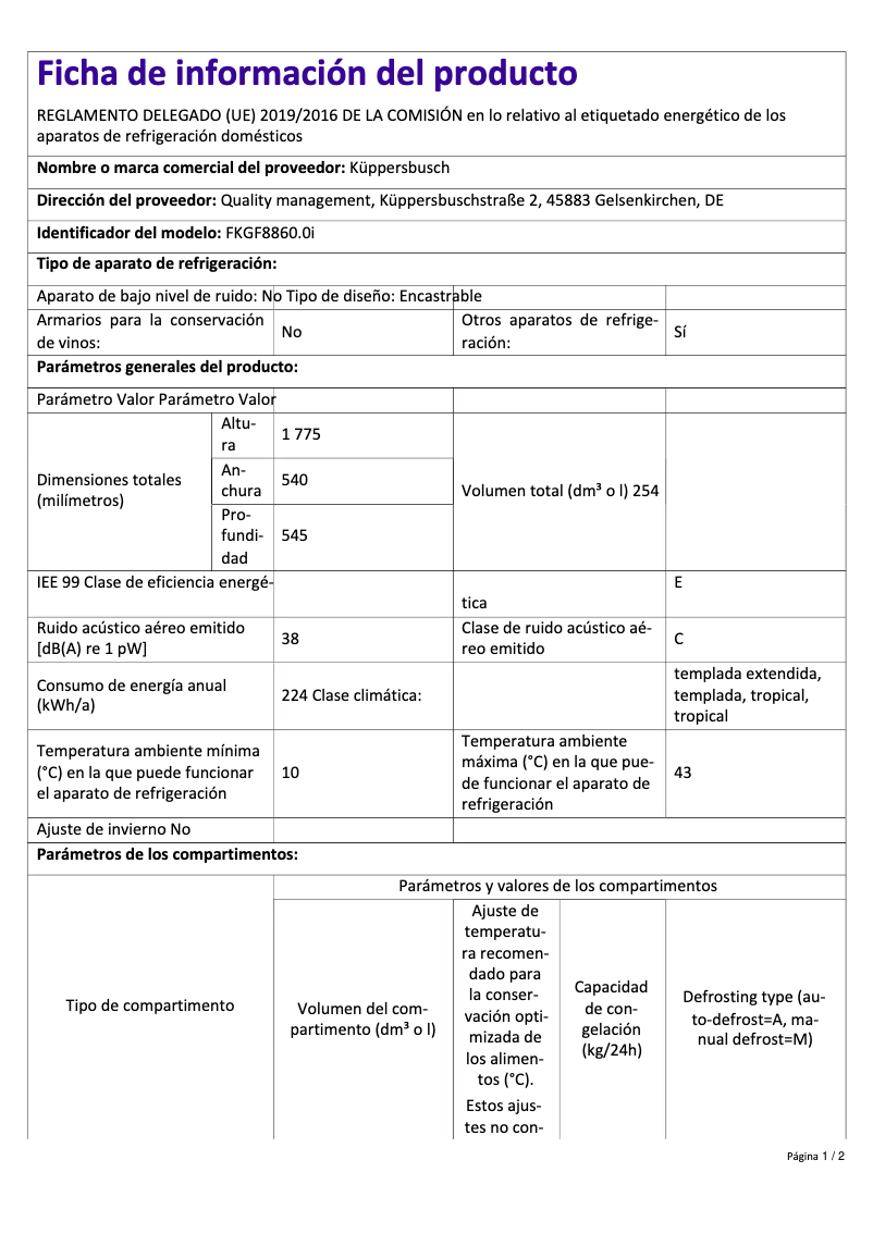 Imagen de la primera página del manual del dispositivo FKGF8860.0i