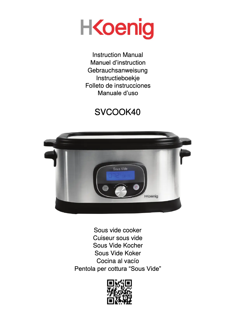 Imagen de la primera página del manual del dispositivo SVCOOK40