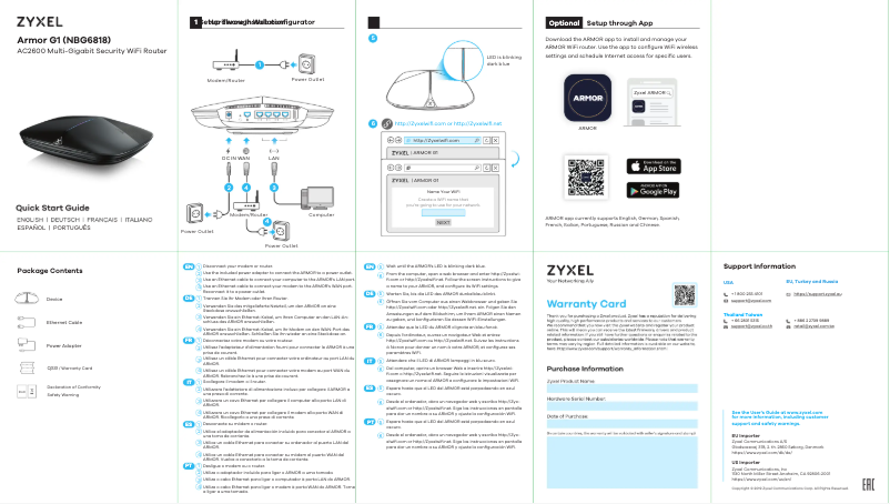 Imagen de la primera página del manual del dispositivo Armor G1