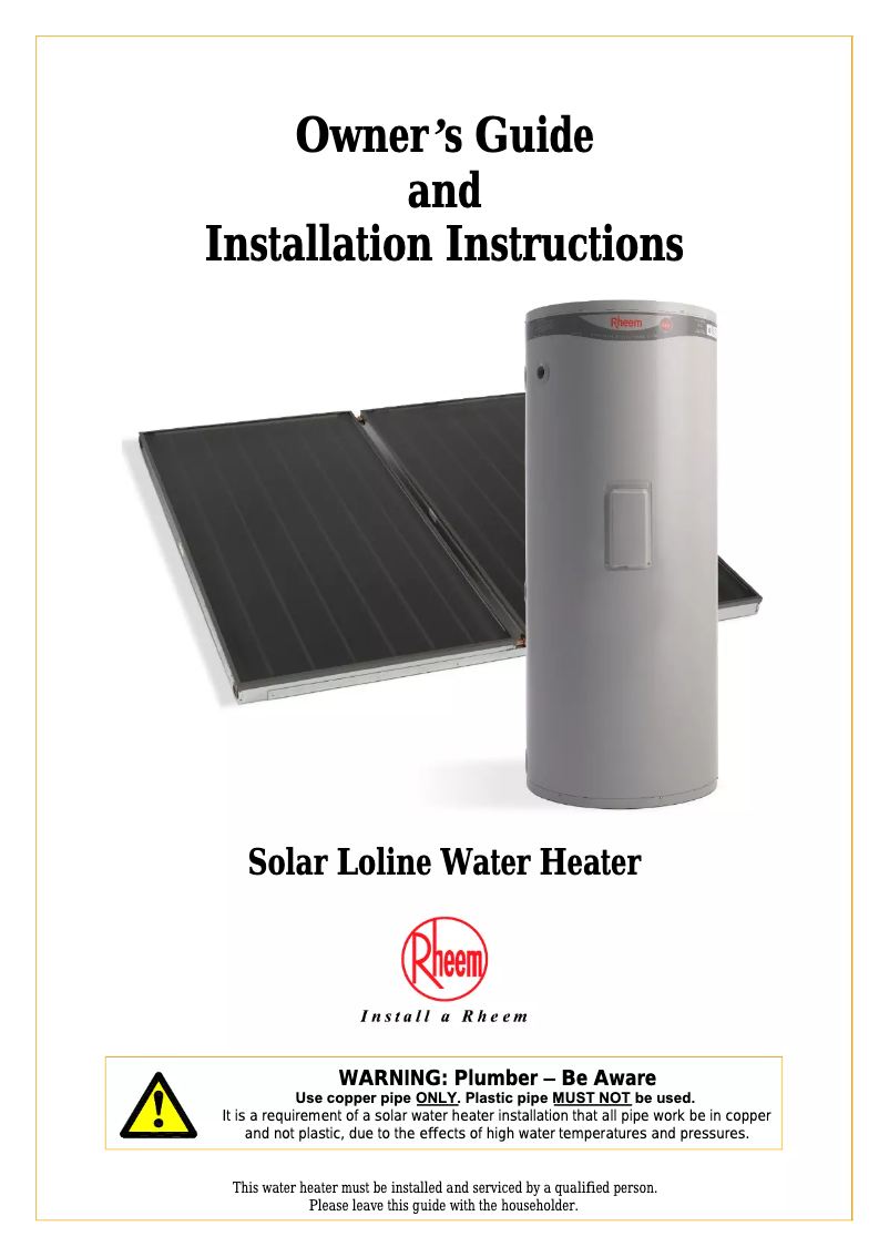 Página 1 del manual Manual de usuario Rheem 511430