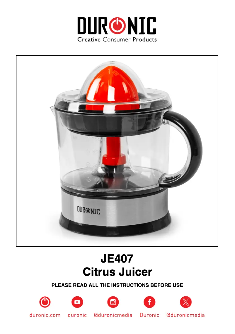 Imagen de la primera página del manual del dispositivo JE407