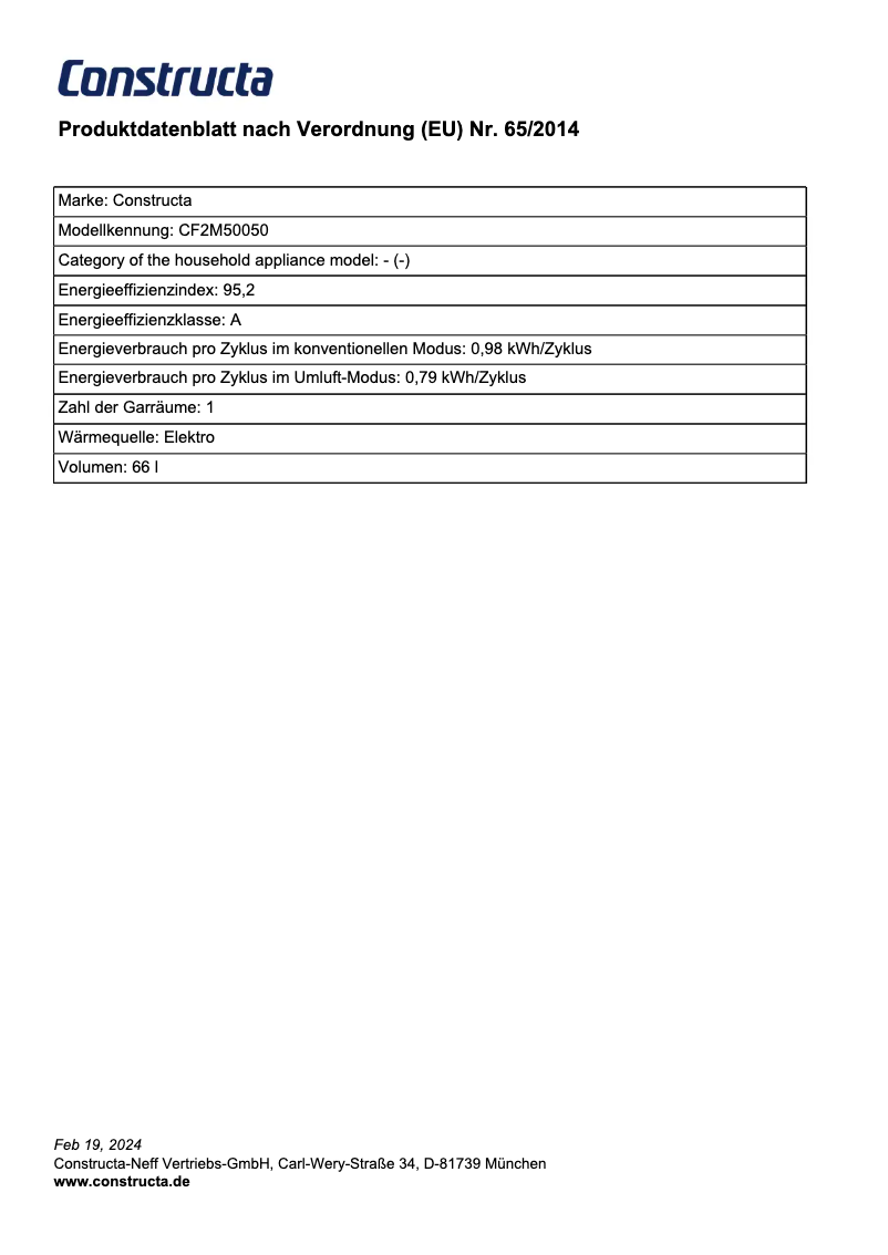 Página 1 del manual Ficha técnica Constructa CF2M50050