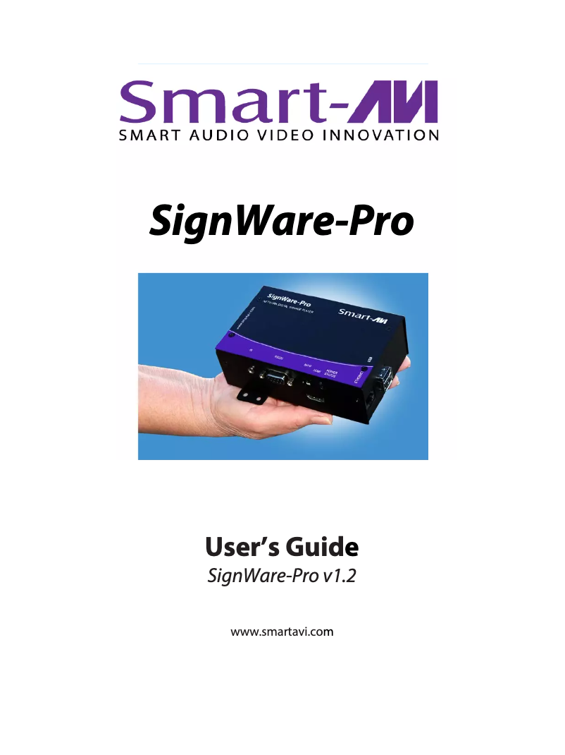 Página 1 del manual Manual de usuario Smart-AVI SignWare-Pro