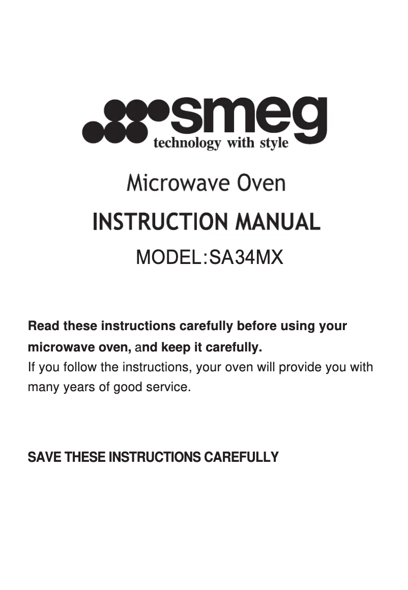 Página nº 1 - Manual de usuario Smeg SA34MX