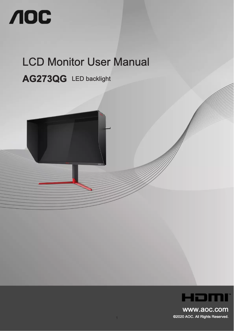Página 1 del manual Manual de instrucciones AOC AGON AG273QG