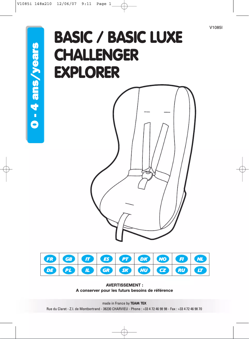 Página 1 del manual Manual de usuario Osann Safety Plus NT