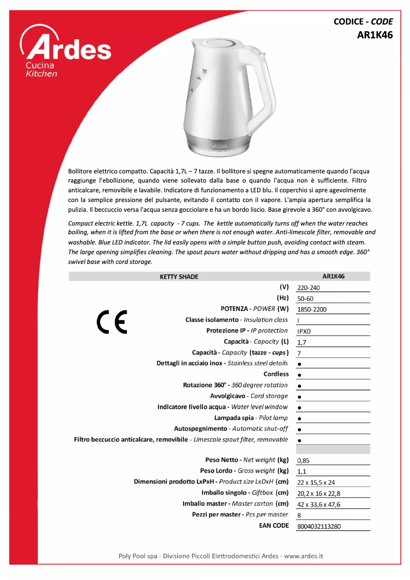 Imagen de la primera página del manual del dispositivo AR1K46