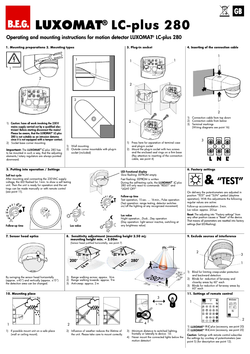 Página 1 del manual Manual de usuario B.E.G. LC-plus 280