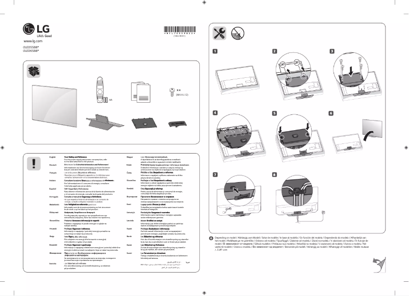 Imagen de la primera página del manual del dispositivo OLED65B8PLA