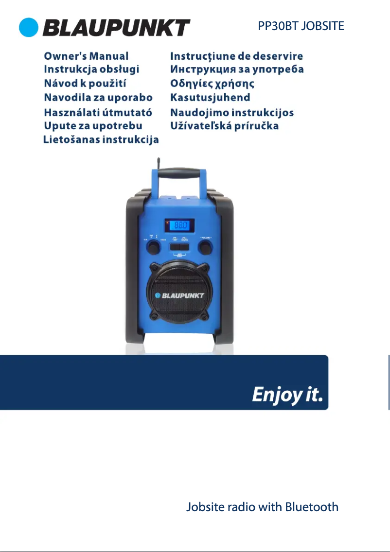 Imagen de la primera página del manual del dispositivo PP30BT JOBSITE