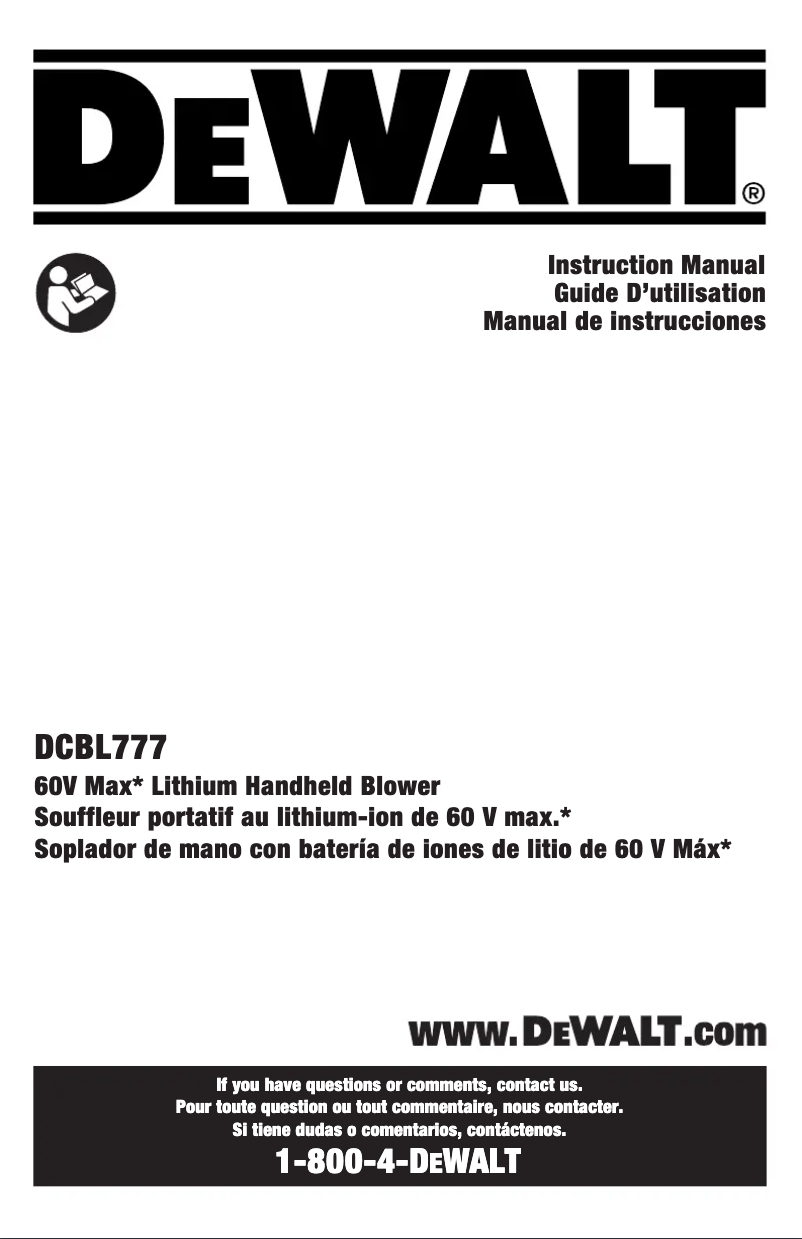 Página 1 del manual Manual de usuario DeWalt DCBL777