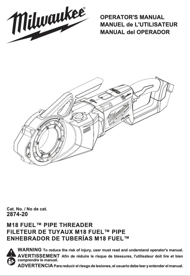 Página nº 1 - Manual de usuario Milwaukee M18 Fuel 2874-22HD