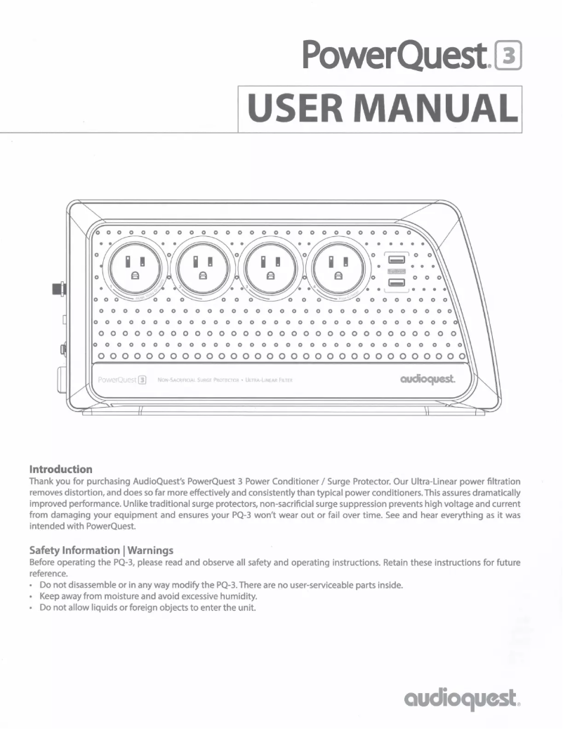 Página 1 del manual Manual de usuario AudioQuest PowerQuest 3