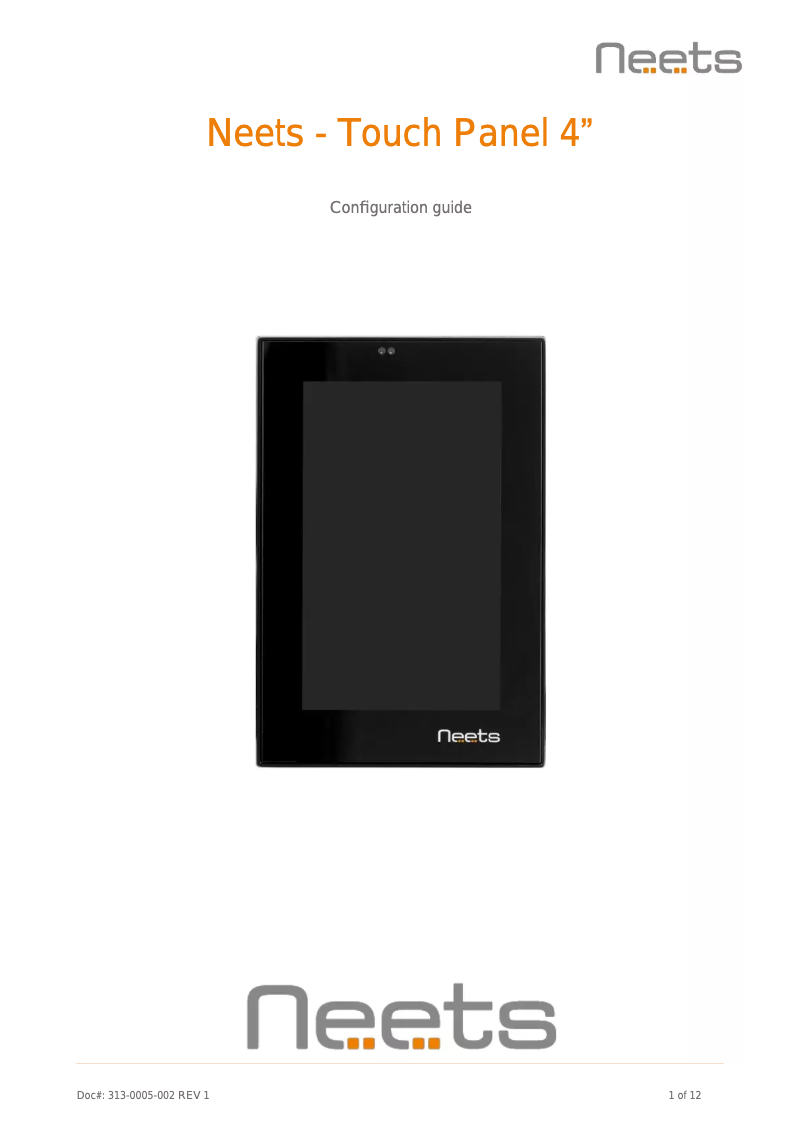 Imagen de la primera página del manual del dispositivo Touch Panel 4”