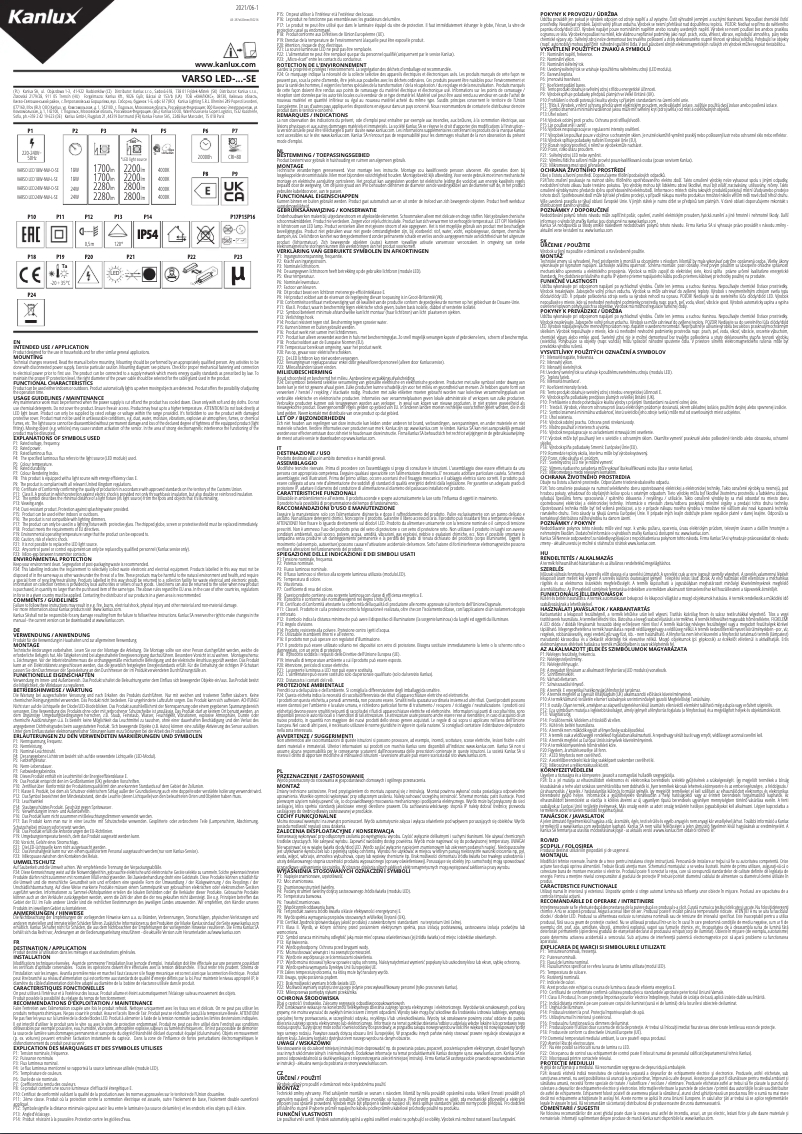 Imagen de la primera página del manual del dispositivo VARSO LED 18W-NW-O-SE