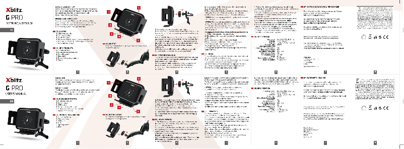 Página 1 del manual Manual de usuario Xblitz G Pro