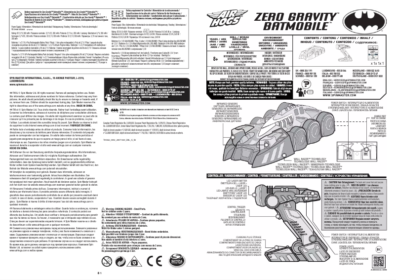 Imagen de la primera página del manual del dispositivo Zero Gravity Batmobile