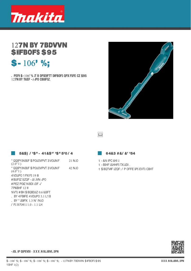 Página 1 del manual Ficha técnica Makita CL106FDZ