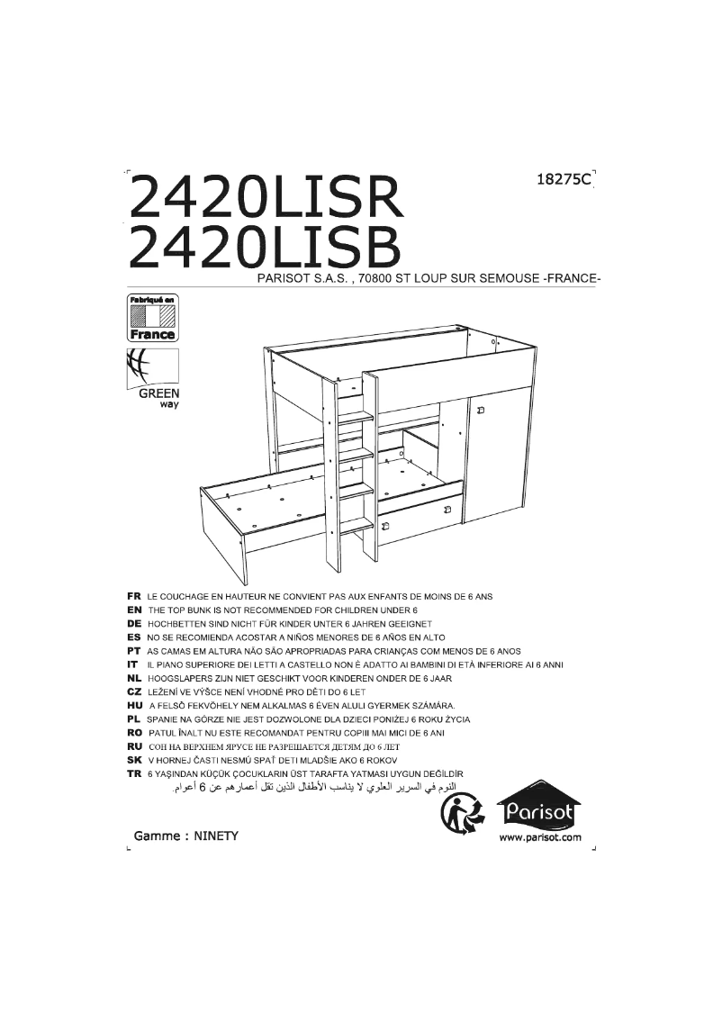 Imagen de la primera página del manual del dispositivo Ninety 2420LISB