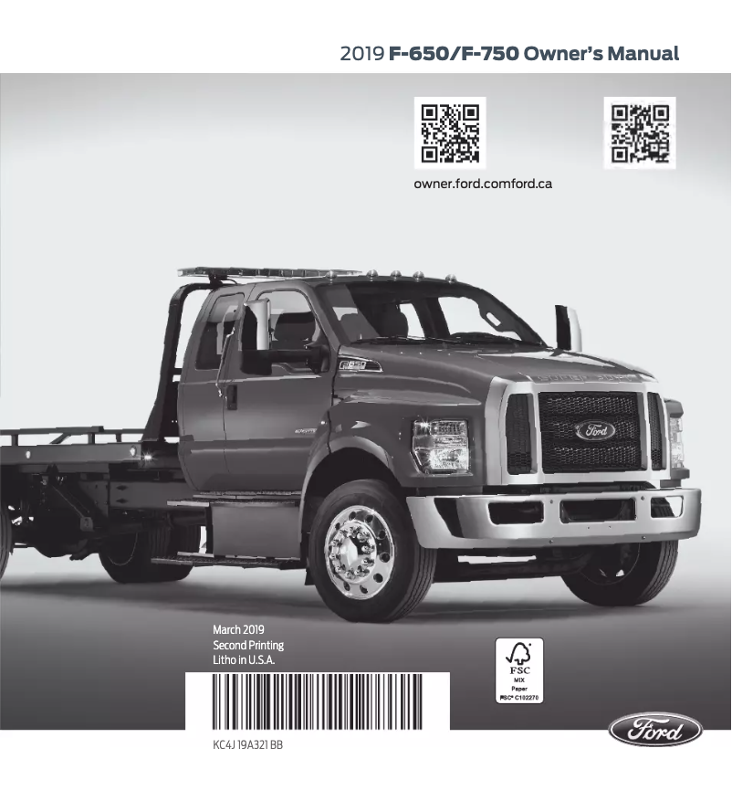Página 1 del manual Manual de usuario Ford F-650 (2019)