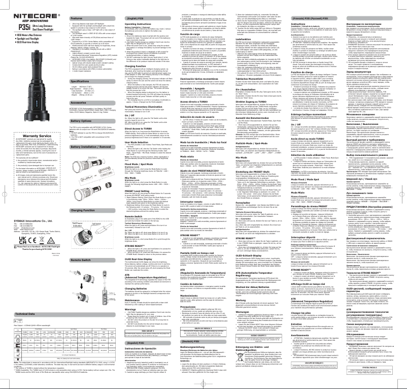 Página nº 1 - Manual de usuario Nitecore P35i