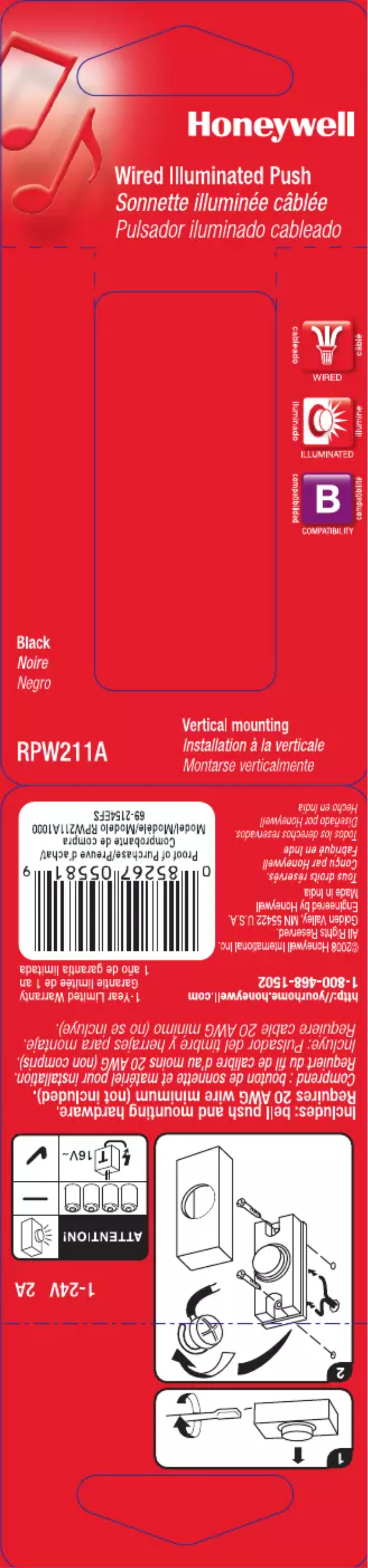 Página 1 del manual Manual de usuario Honeywell RPW211A