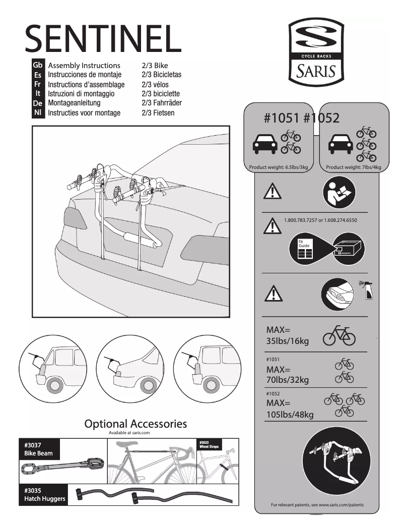 Página 1 del manual Manual de usuario Saris Sentinel